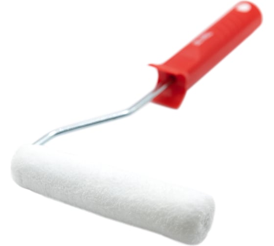 Изображение товара Мини-валик с ручкой Deltaroll белый микрофибра премиум, ворс 9 мм, диаметр ручки 6 мм, 150x15 мм RH19150