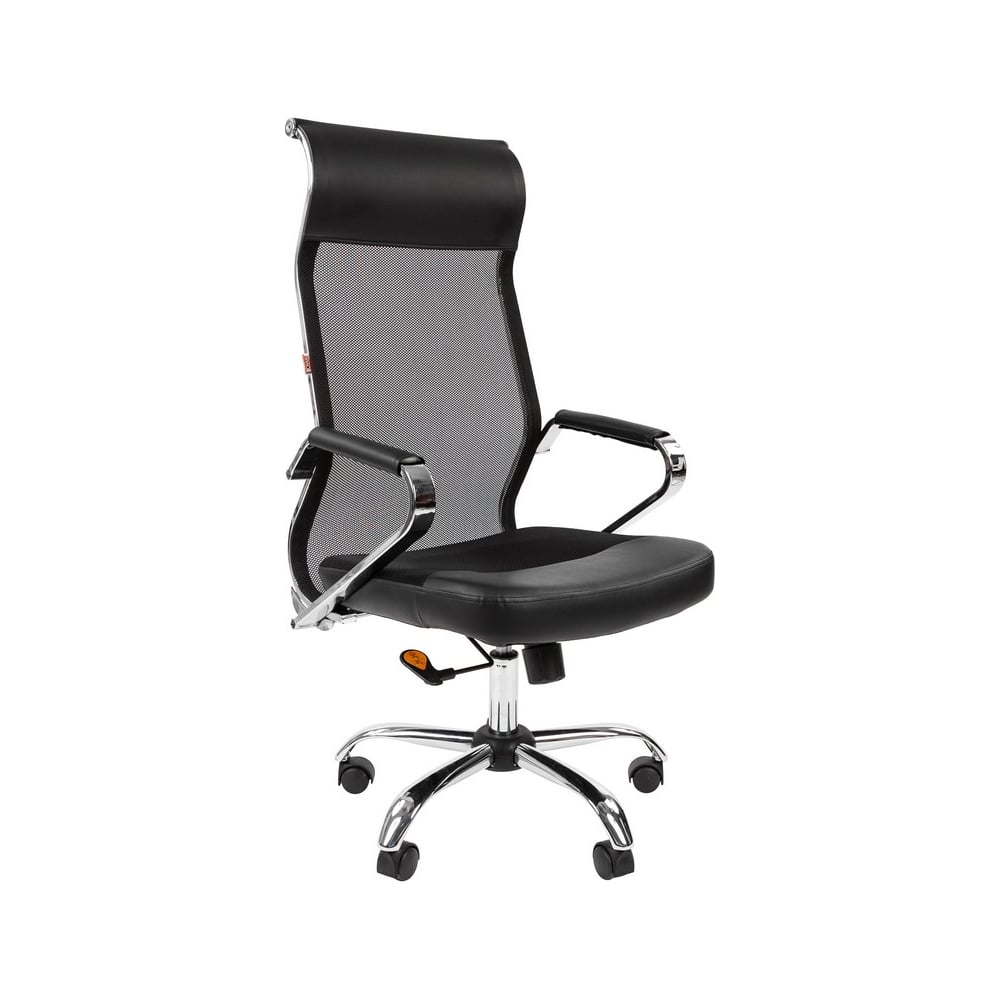 фото Кресло easy chair vtechair-642 tpu sakura сетка/экокожа черная, хром 1027782