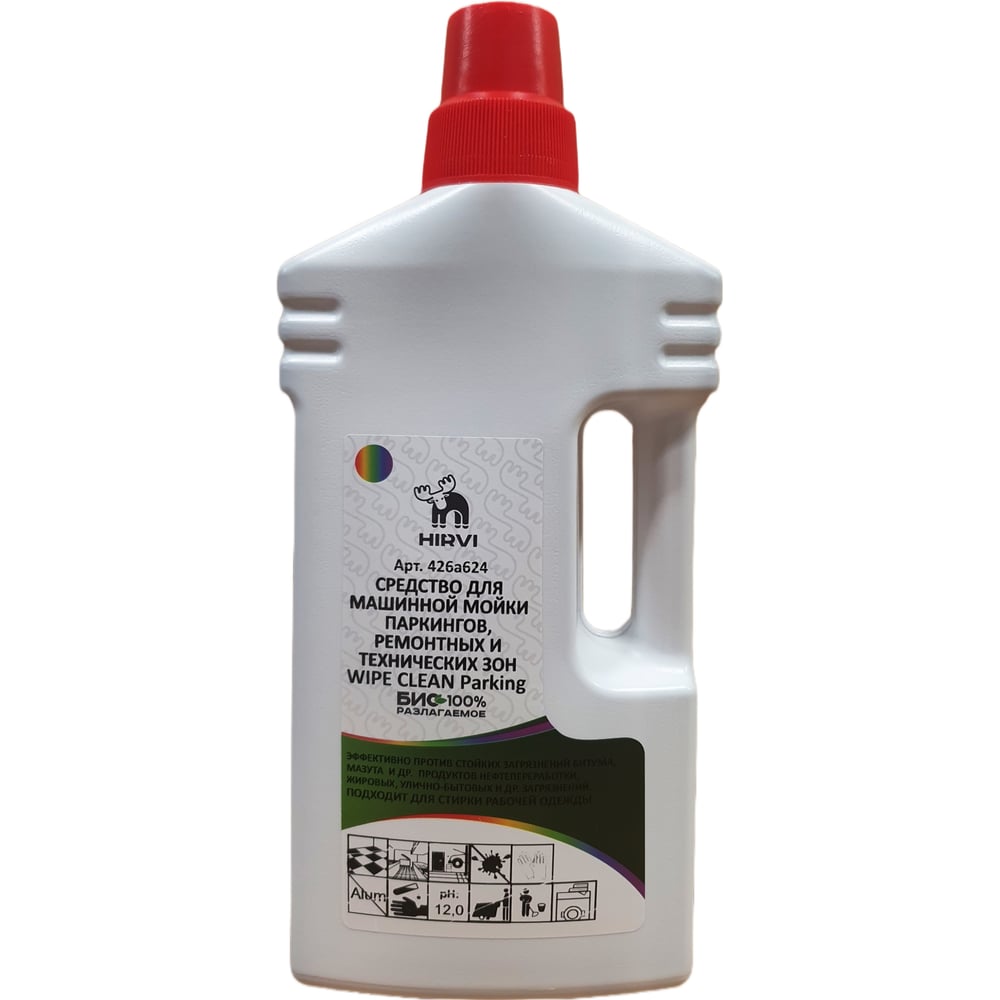 Изображение товара Средство для машинной мойки паркингов и ремонтных зон HIRVI WIPE CLEAN Концентрат 1:20 1:100 1л