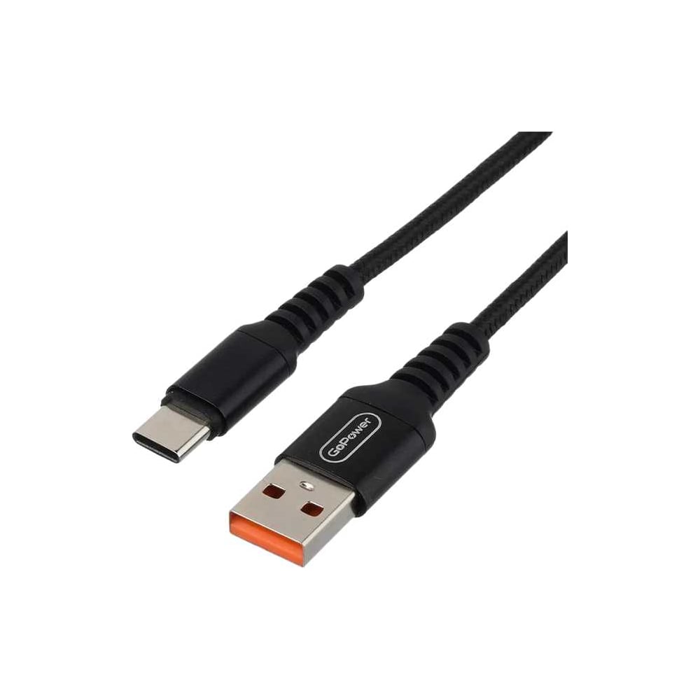 Изображение товара Кабель GoPower GP02T USB (m)-Type-C (m) 1.0м 2.4A нейлон черный 00-00022791