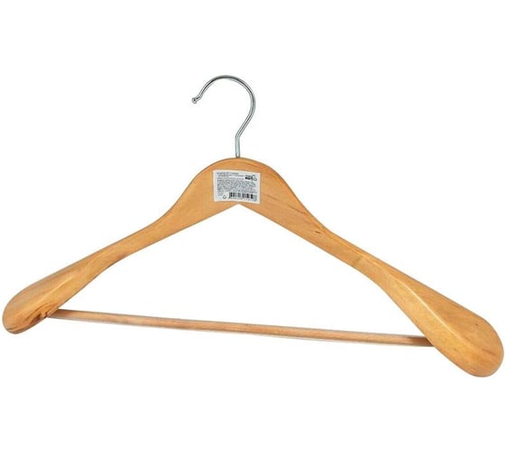 Изображение товара Костюмная вешалка с широкими плечами и перекладиной Рыжий кот ПВХ покрытие 007767