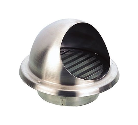 Изображение товара Выход стенной вентиляционный 150 мм металлический диффузор с решеткой и сеткой нержавеющая сталь Fachmann 10.024