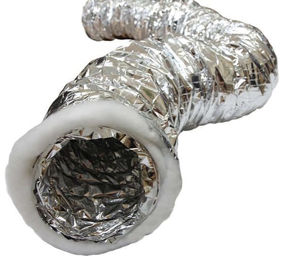 Изображение товара Воздуховод гибкий 127 мм / 10 м гофрированный армированный неизолированный для вентиляции Fachmann 10.012