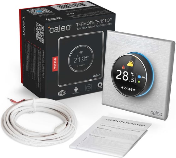 Изображение товара Терморегулятор Caleo C938 WIFI встраиваемый, цифровой, программируемый, 3,5 кВт (белый) 0К-00001302