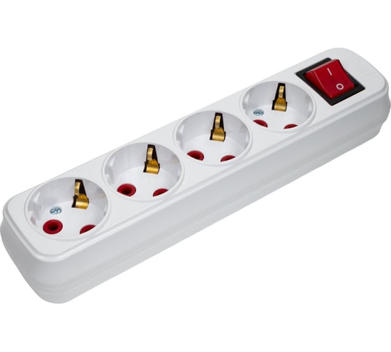 Изображение товара Колодка на 4 гнезда Horoz Electric С/З с выключателем 200-400-402 HRZ00001509