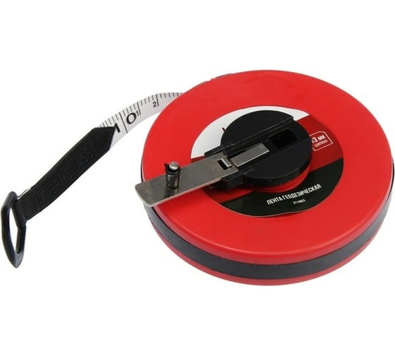 Изображение товара Мерная геодезическая лента LOM фибергласовая, закрытый корпус, 10 м х 13 мм 3714803