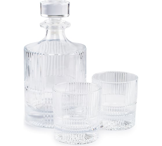 Изображение товара Набор из 3-х предметов GLASSERIE DANDY штоф 1 л + 2 стакана для виски 290 мл GL016