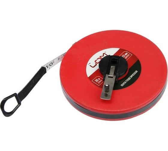 Изображение товара Мерная геодезическая лента LOM фибергласовая, закрытый корпус, 30 м х 13 мм 3714805