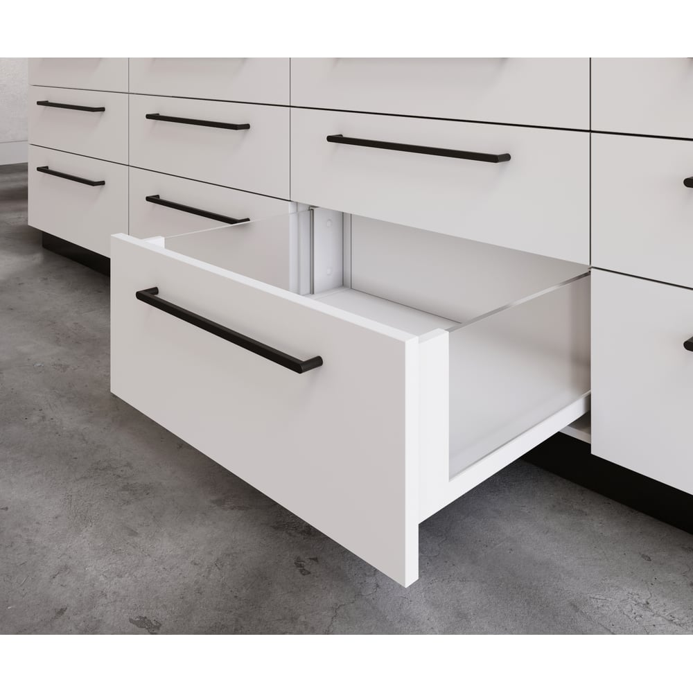 Изображение товара Выдвижной ящик GTV AXIS PRO L 450 мм белый со стеклянными боковинами