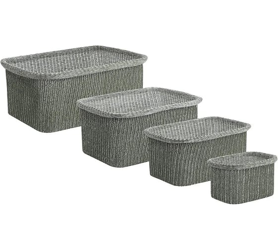 Изображение товара Набор корзин для хранения Bergenson Bjorn Sustainable collection 4 шт, оливковый BB0000676