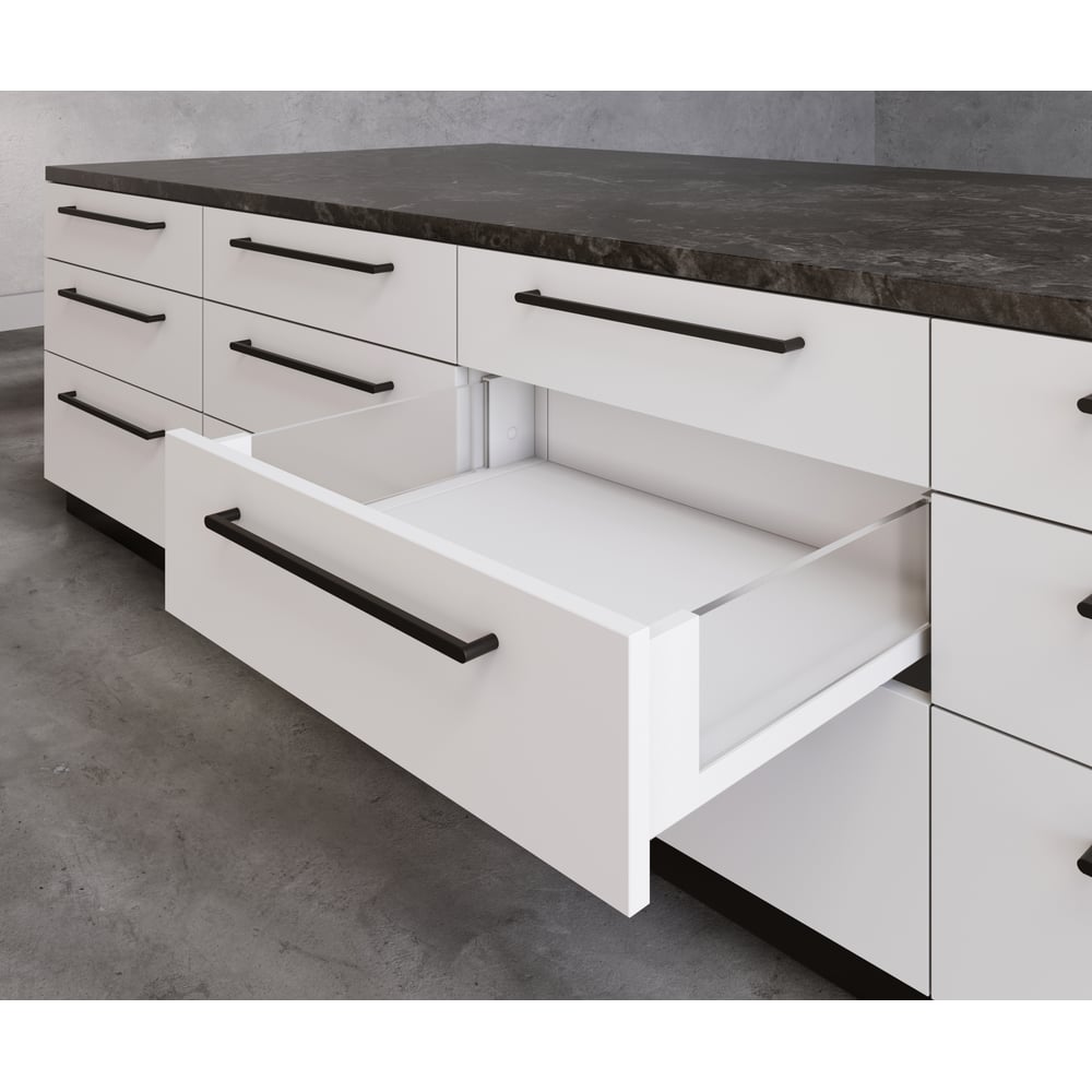 Изображение товара Выдвижной ящик GTV AXIS PRO L 450 мм со стеклянными боковинами белый