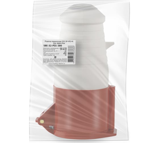 Изображение товара Розетка переносная Smartbuy 225 3Р+РЕ+N 32А 380В IP44, SBE-32-PS5-380