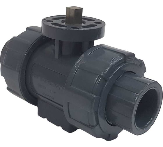 Изображение товара Двухходовой шаровой кран TECHNO 2020-PVC ПВХ, под привод DN20, рабоч. темп. -10~60C 655220