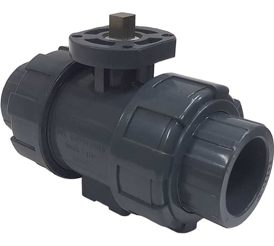 Изображение товара Двухходовой шаровой кран TECHNO 2032-PVC ПВХ, под привод DN32, рабоч. темп. -10~60C 655232