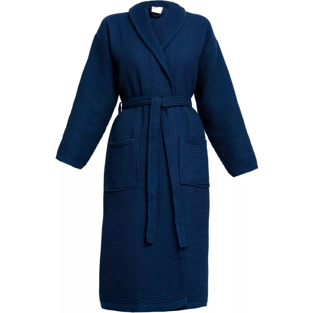 Изображение товара Вафельный универсальный халат Arya home Pamira XXL синий Идеально для дома