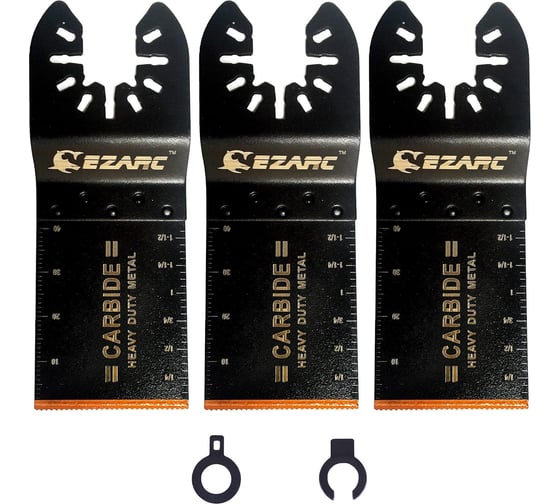 Изображение товара Прямые карбидные насадки по сложным металлам для реноватора, полотна пильные 3 шт Ezarc 801103