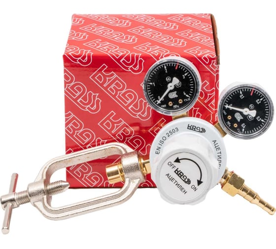 Изображение товара Редуктор ацетиленовый БАО 5 КР, 2.5/0.15 МПа, 5 м3/ч, поверенный KRASS 2117517PV