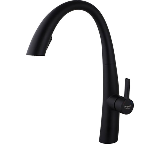 Изображение товара Смеситель для кухни Melodia della vita Perfetto из нерж.стали с вытяжным изливом, картридж д.35 мм, черн.мат MDV30207bk 19815