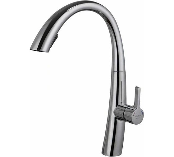 Изображение товара Смеситель для кухни Melodia della vita Perfetto из нерж.стали с вытяжным изливом картридж, д.35 мм, оружейная сталь MDV30207gn 19816