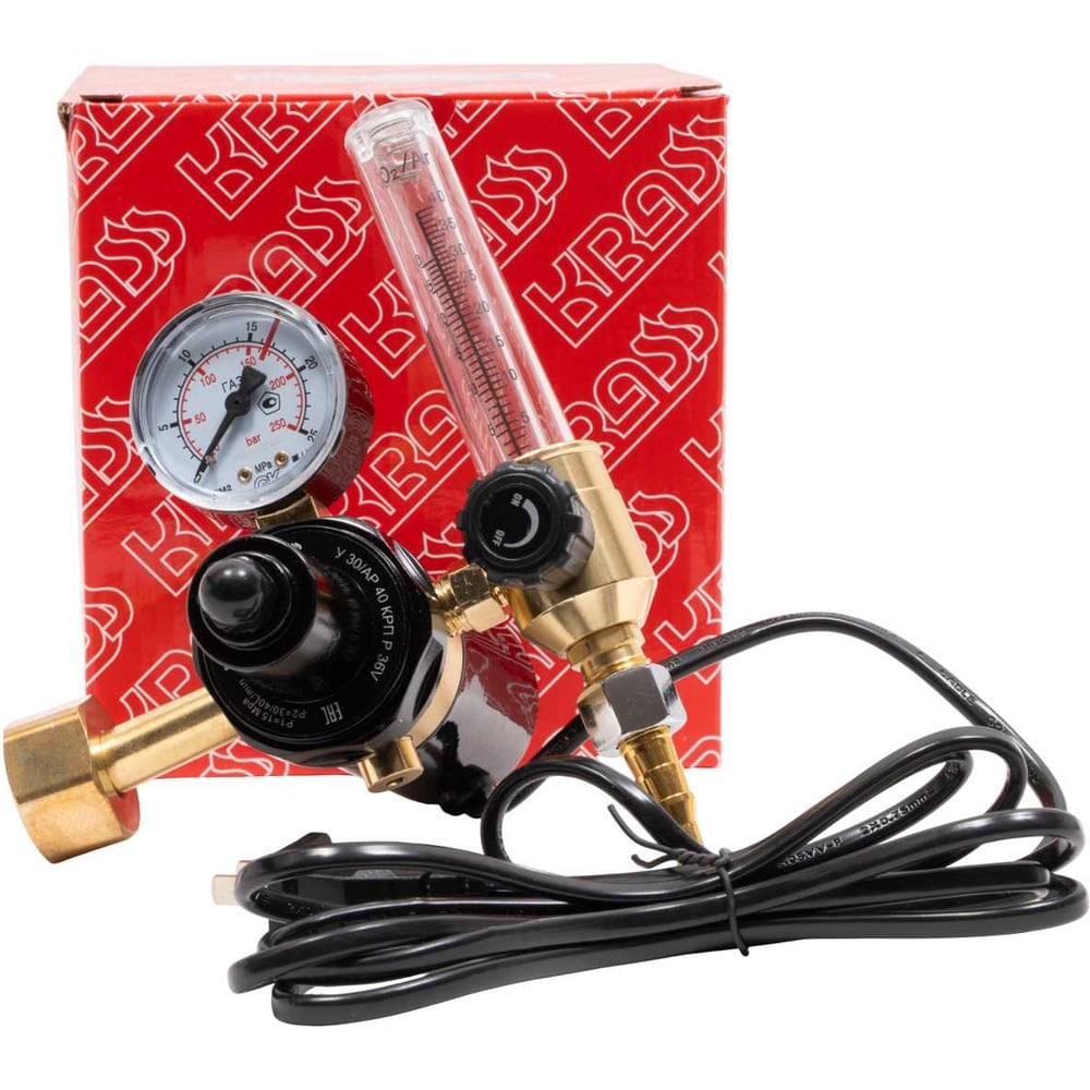 Изображение товара Регулятор расхода газа У 30/АР с ротаметром и подогревателем KRASS