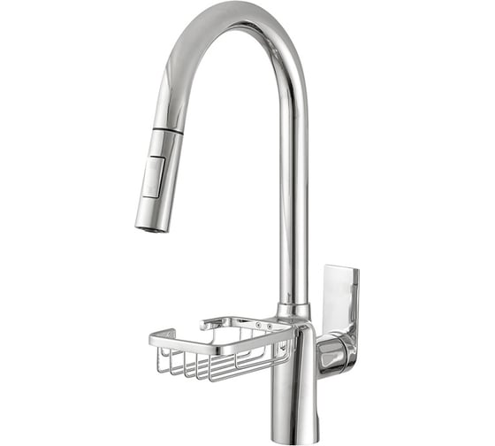 Изображение товара Смеситель для кухни Melodia della vita Perfetto латунь, вытяж.излив, картридж д.35, высокий R-излив, мыльница MDV30200 19798