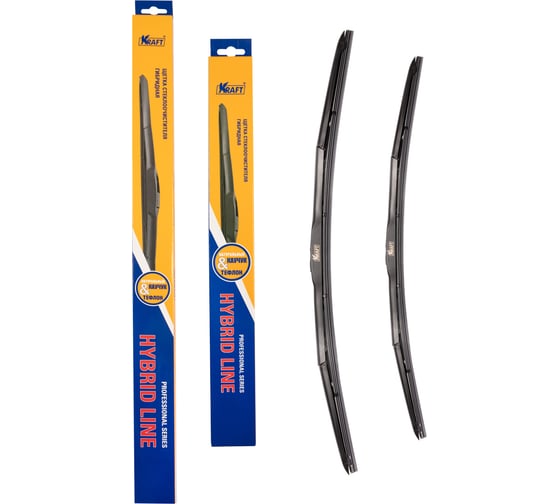 Изображение товара Комплект гибридных щеток стеклоочистителя KRAFT 550/475 мм, 1 адаптер KT 830872