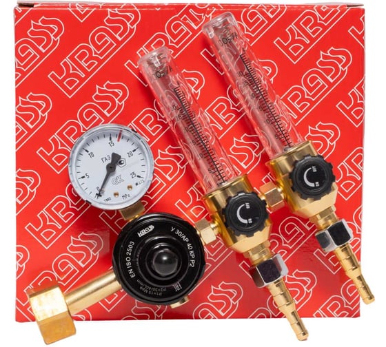 Изображение товара Регулятор расхода газа для углекислоты и аргона У 30/АР, 40 КР, Р2, с 2 ротаметрами, 15 МПа, 2x30/40 л/мин, поверенный KRASS 2133501PV