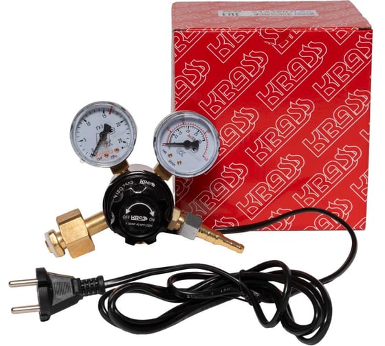 Изображение товара Регулятор расхода газа для углекислоты и аргона У 30/АР, 40 КРП, 220V, с подогревателем 220V, 15 МПа, 30/40 л/мин, поверенный KRASS 2133507PV