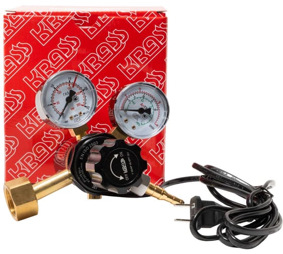 Изображение товара Регулятор для углекислоты и аргона У 30/АР 40 КРП 36V с расходомером и подогревателем, 15 МПа, 30/40 л/мин, поверенный KRASS 2133506PV