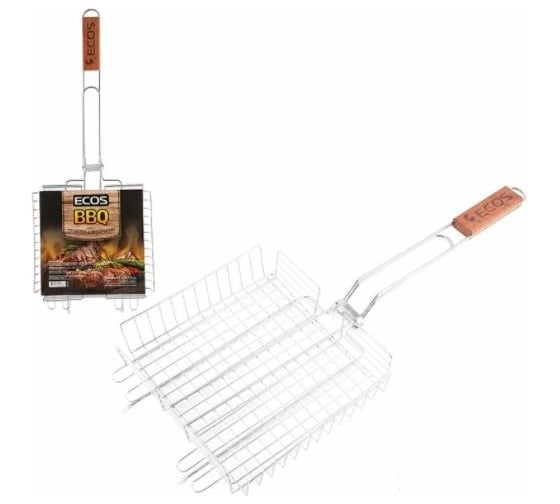 Изображение товара Глубокая решетка для барбекю Ecos 22001D со стопами, хром, 22x22x5 см 999630