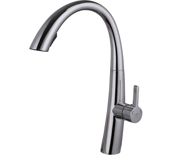 Изображение товара Смеситель для кухни Melodia della vita Перфекто из нержавеющей стали с вытяжным изливом, картридж д.35мм хром 19810