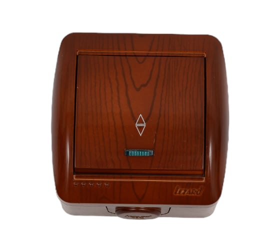 Изображение товара Проходной выключатель Lezard NATA с подсветкой вишня 710-0600-114