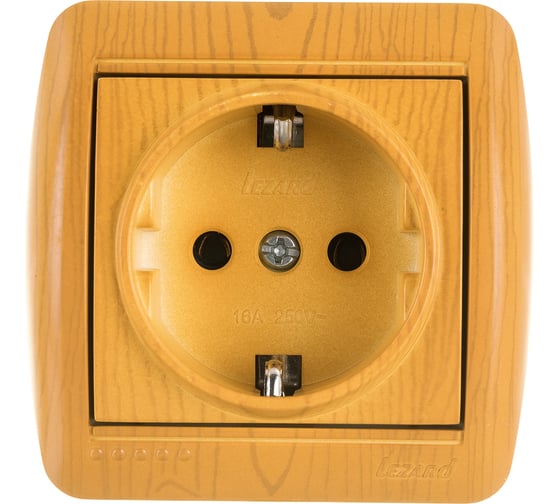 Изображение товара Розетка Lezard NATA с заземлением керамика ольха 710-0700-122