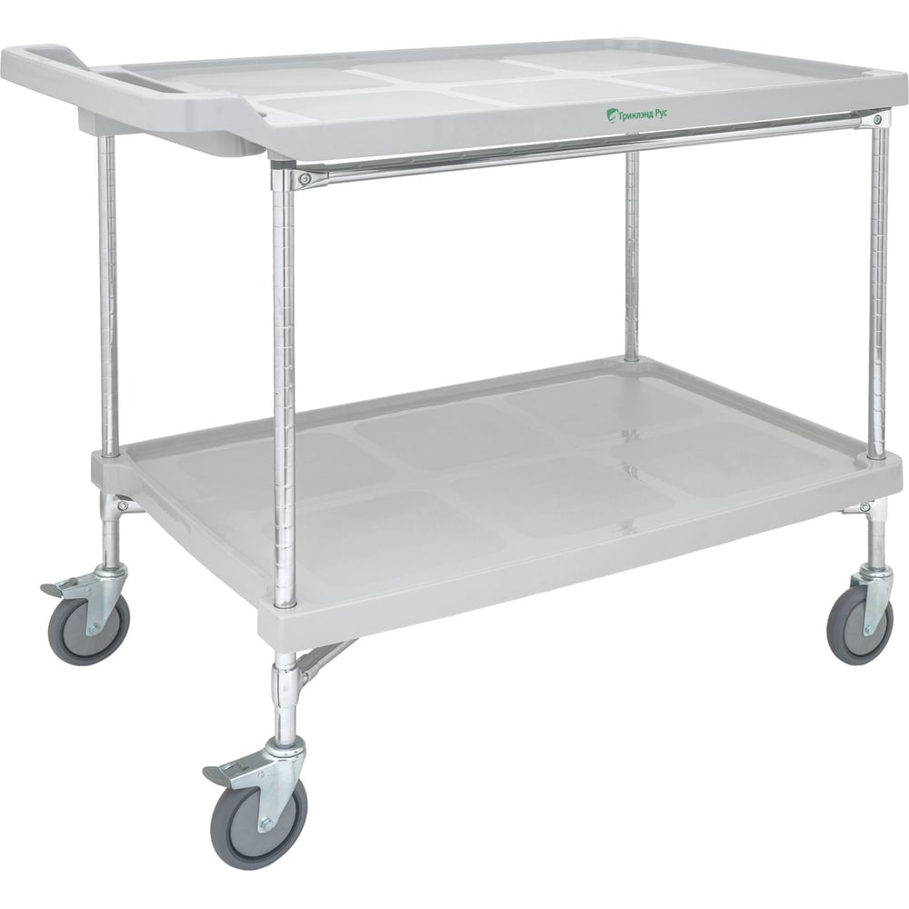 Изображение товара Тележка для посуды GREENLAND GR-1 2 полки нержавеющая сталь серый