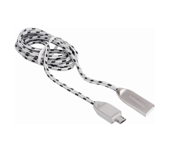 Изображение товара Кабель SONNEN USB 2.0-micro USB 1м Premium медь передача данных и быстрая зарядка 513125