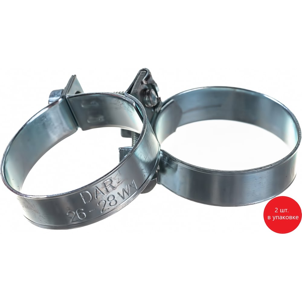 Изображение товара Хомут МИНИ 26-28 DAR 50804 стальной силовой с оцинкованием 1 шт