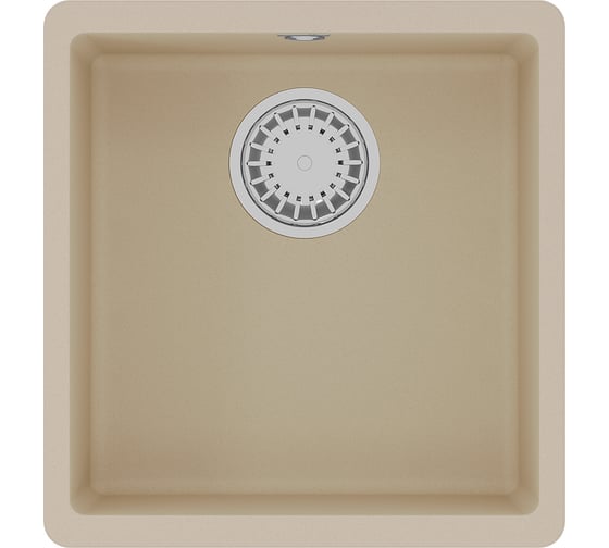 Изображение товара Кухонная мойка из кварцгранита Lemark SINARA 400-U цвет: бежевый комплектация: крепеж, сливная арматура с переливом в комплекте арт. 9910062