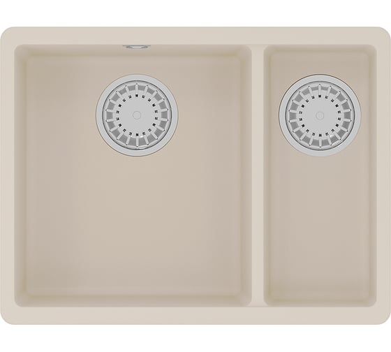 Изображение товара Кухонная мойка из кварцгранита Lemark SINARA 550.2-U цвет: шампань комплектация: крепеж, сливная арматура с переливом в комплекте арт. 9910084