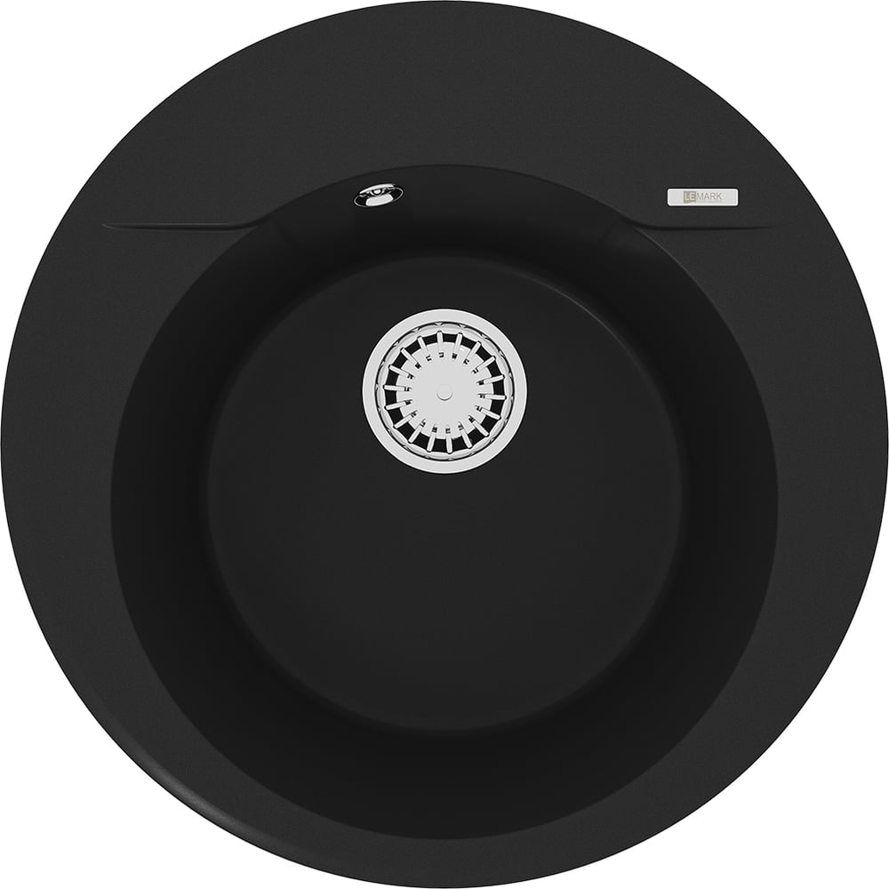 Изображение товара Кухонная мойка из кварцгранита Lemark SULA 550 антрацит с сливом и крепежом