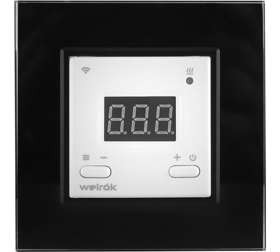 Изображение товара Терморегулятор LIVOLO Welrok AZ Wi-Fi для рамки  с электронным управлением, датчик пола 3 м, цвет белый с черной рамкой WAZ-C701TM-11 BK