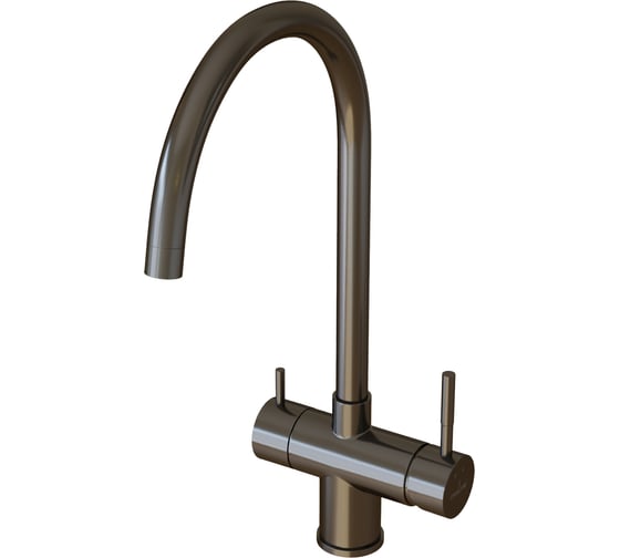 Изображение товара Смеситель для кухни MIXLINE 35k MLSS-0326BL трубчатый излив, подкл.к фильтру, черный графит 553826