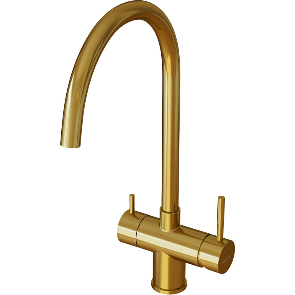 Изображение товара Смеситель для кухни MIXLINE 35k MLSS-0326G трубчатый излив, подключение к фильтру, золото