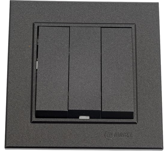 Изображение товара Выключатель MAKEL 3-клавишный СП Karea 10А IP20 дымчатый металлик 56050091