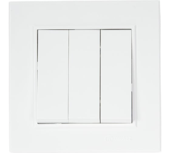 Изображение товара Выключатель MAKEL 3-клавишный 1 вход 3 выхода KAREA белый 56001091