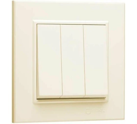 Изображение товара Выключатель MAKEL 3-клавишный 1 вход 3 выхода KAREA крем 56010091