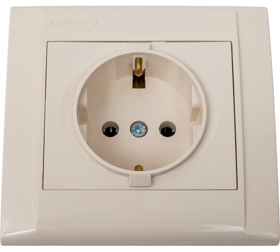 Изображение товара Розетка MAKEL 1-м СП Defne 16А IP20 с/з кремовый 42010028