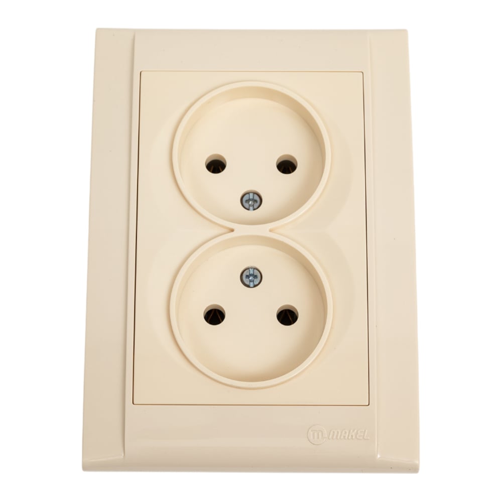 Изображение товара Розетка MAKEL 2-м СП Defne 10А IP20 б/з кремовый 42010017