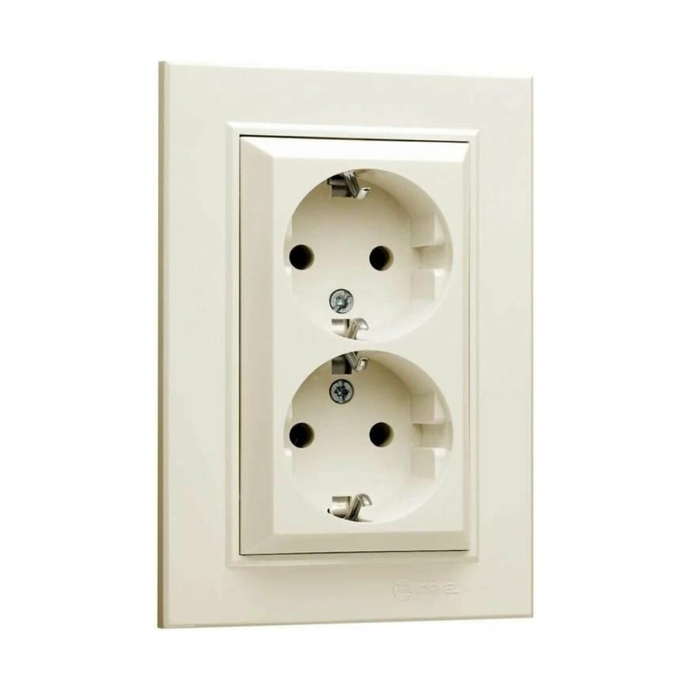 Изображение товара Розетка MAKEL 2-м СП Karea 16А IP20 кремовая для внутреннего монтажа