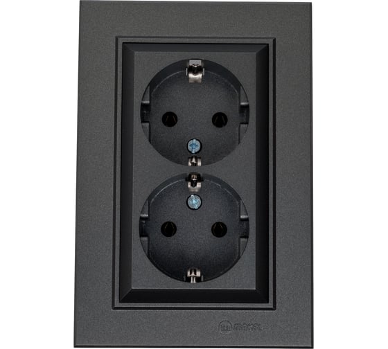 Изображение товара Розетка MAKEL 2-м СП Karea 16А IP20 с/з дымчатый металлик 56050082