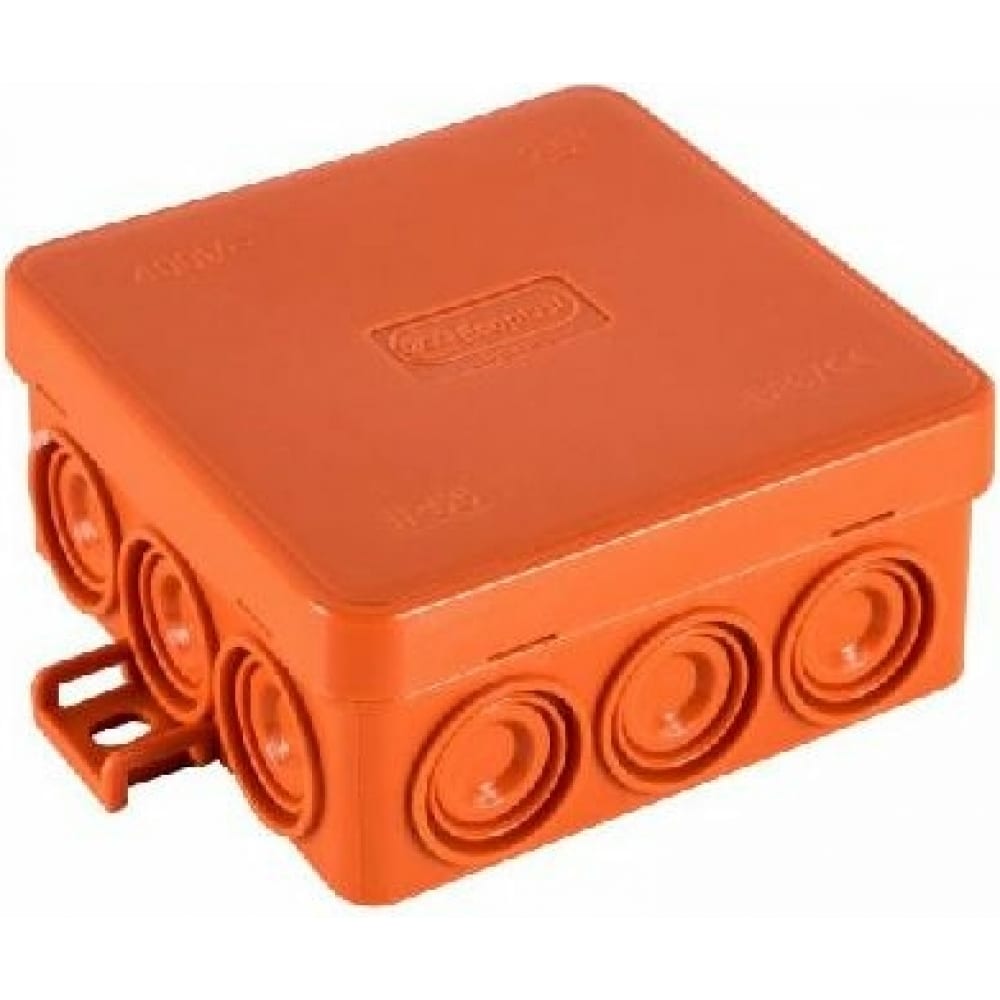 Купить Огнестойкая коробка экопласт jbl085 e110, о/п 85х85х38, 12 выходов, ip55, 2p, цвет оранжевый 43055hf